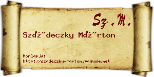 Szádeczky Márton névjegykártya