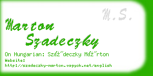 marton szadeczky business card